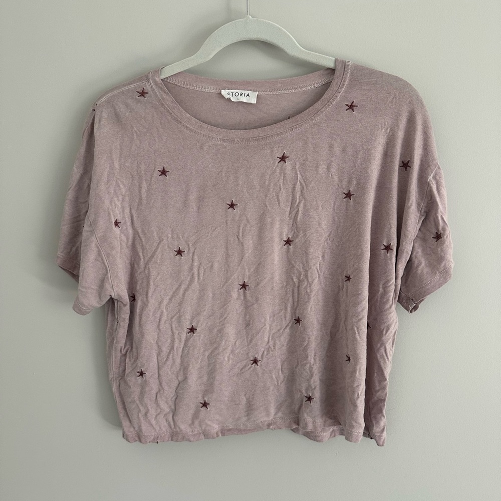 Size large pink cropped t shirt